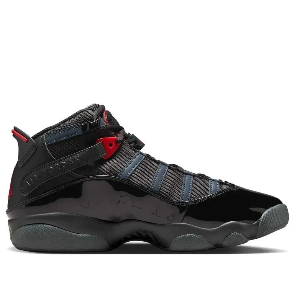 Jordan 6 Rings Black Anthracite Fire Red Shoes 322992-026 Men's Size 8.5